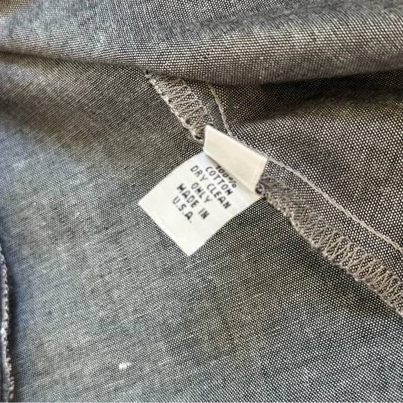 VITAMIN Star Printed Snap Button Closure Gray White Collared Blouse Womens Small - Picture 12 of 12